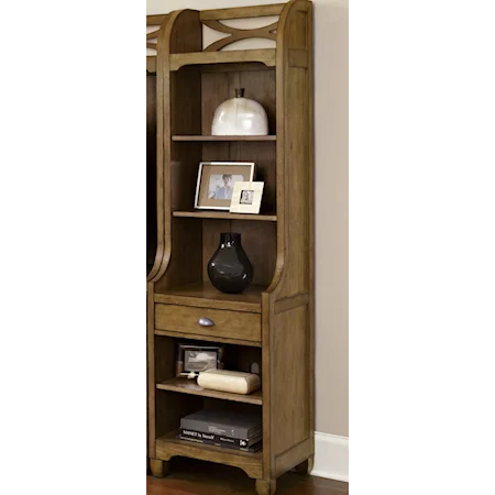 1-Drawer Pier Unit with Unique Curved X Accent